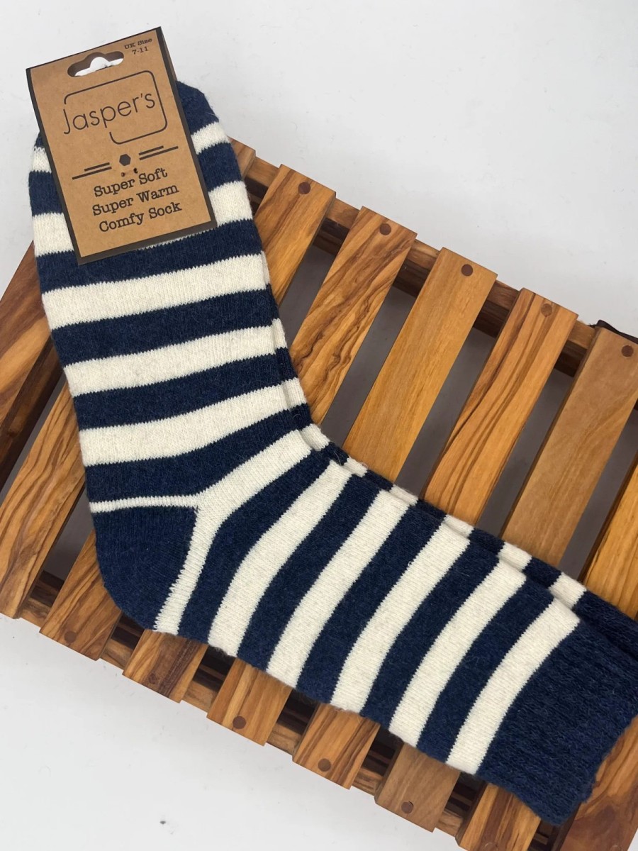 Mens Red & White Striped Socks